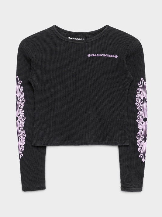 Black & Pink Baby Thermal Longsleeve Shirt