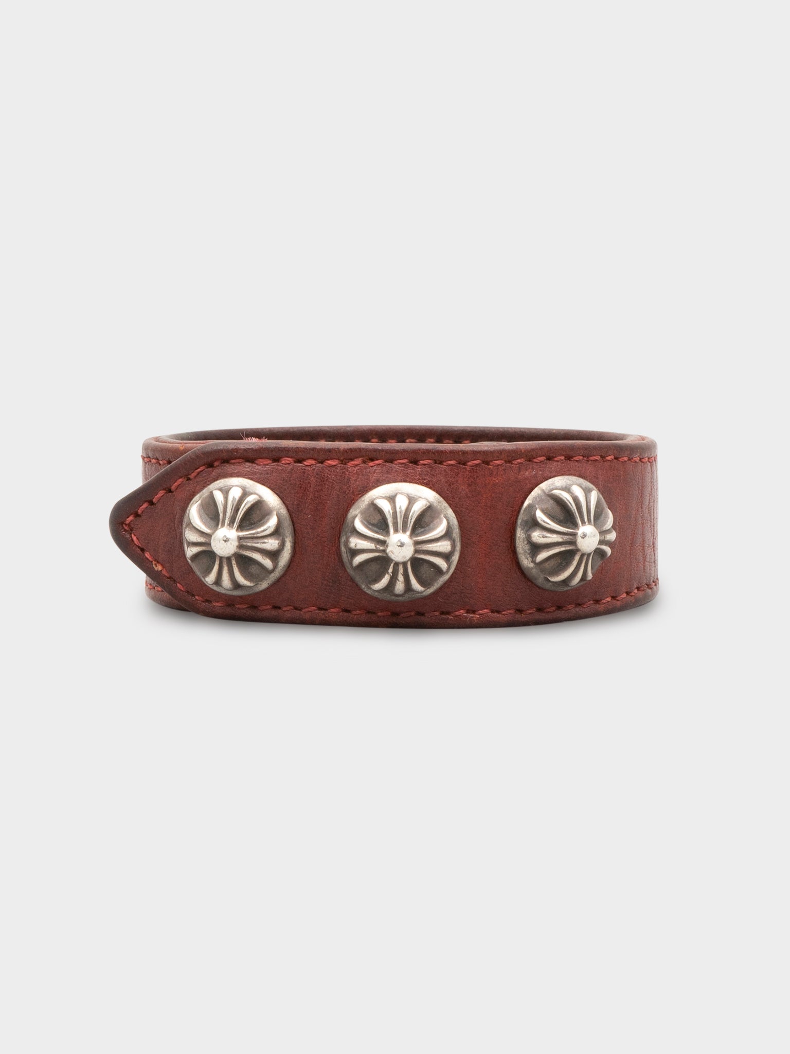Buy Chrome Hearts Leather Plus Stud Bracelet Online at Groupie