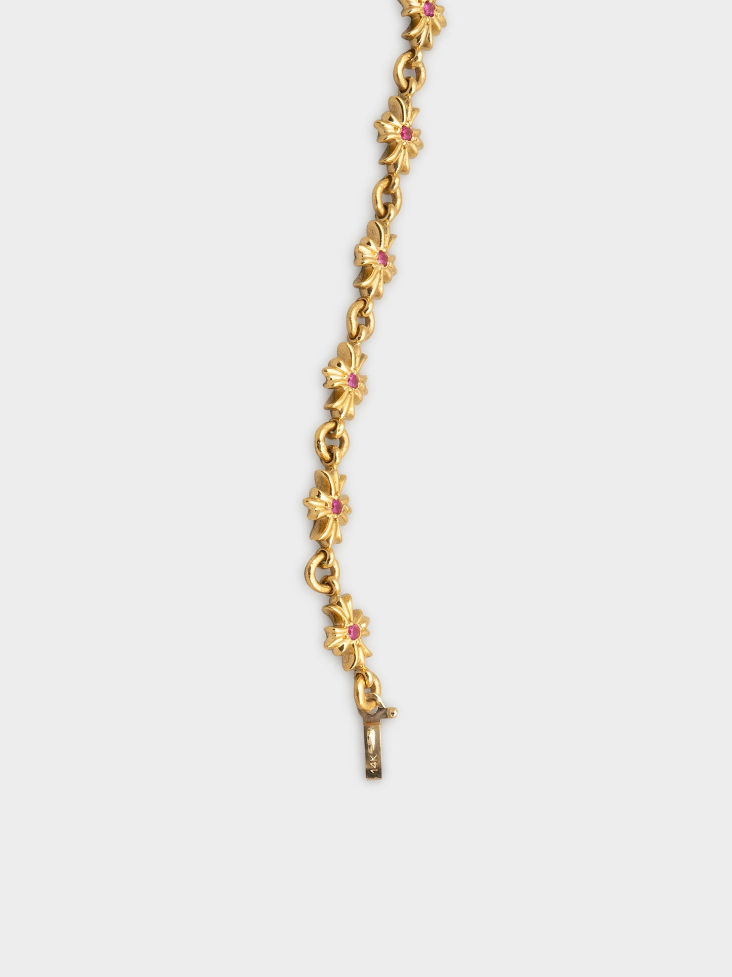 22k Ruby Tiny E Bracelet
