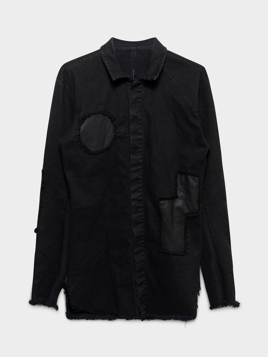 Leather Reverse Patch Shirt