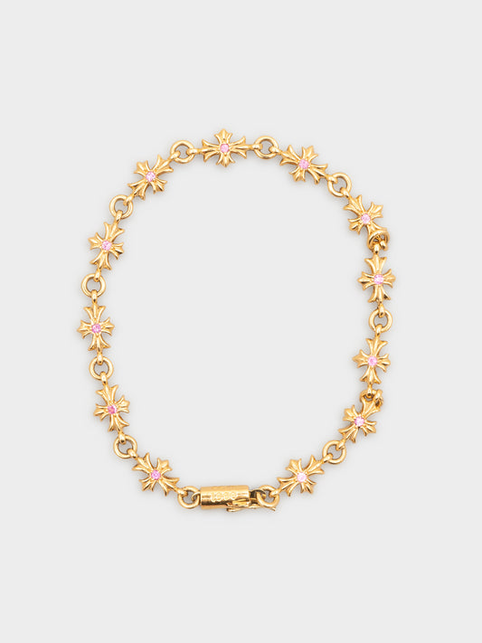 22k Pink Sapphire Tiny E Bracelet