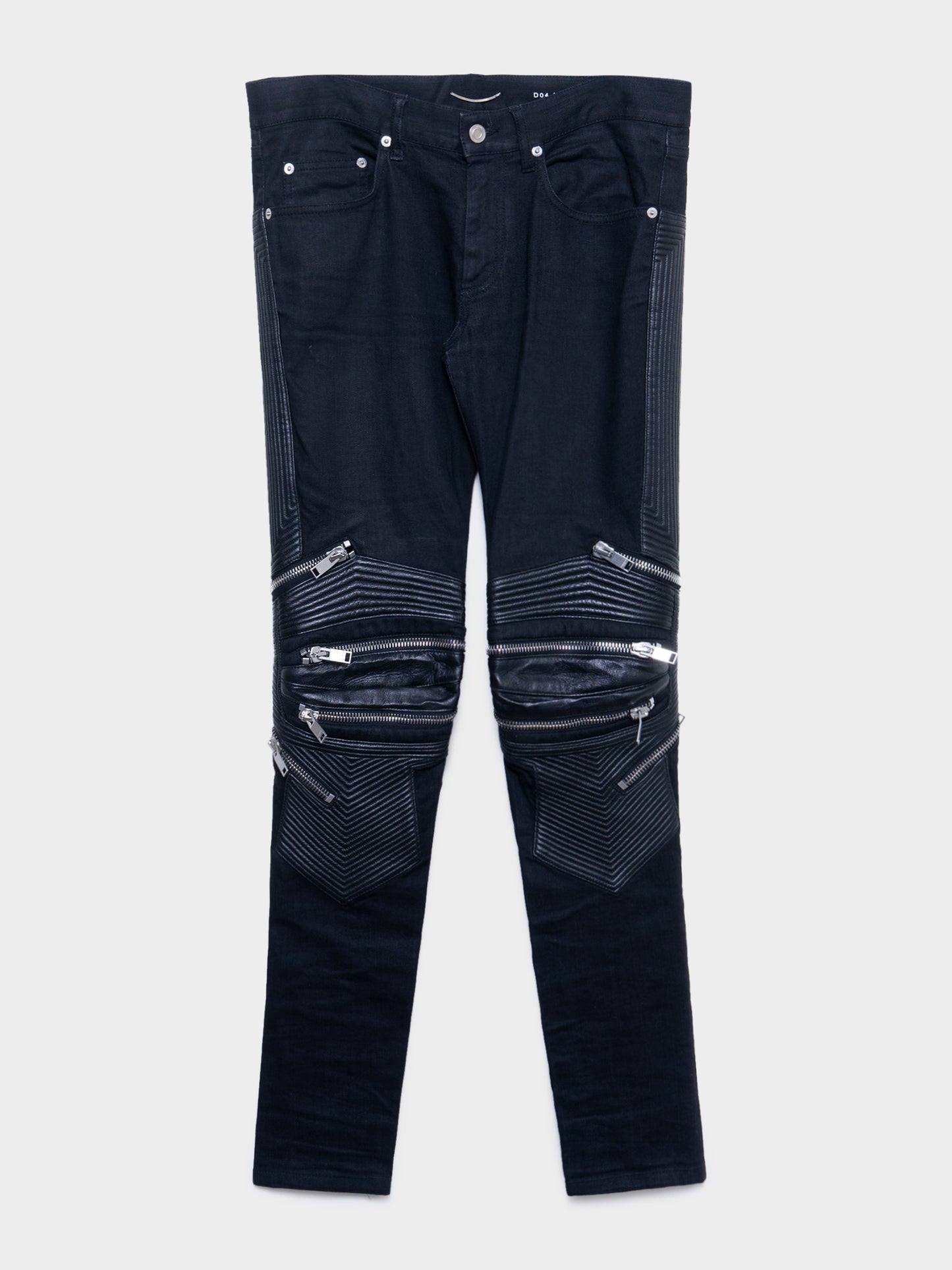Moto Cross Leather Zip Jeans