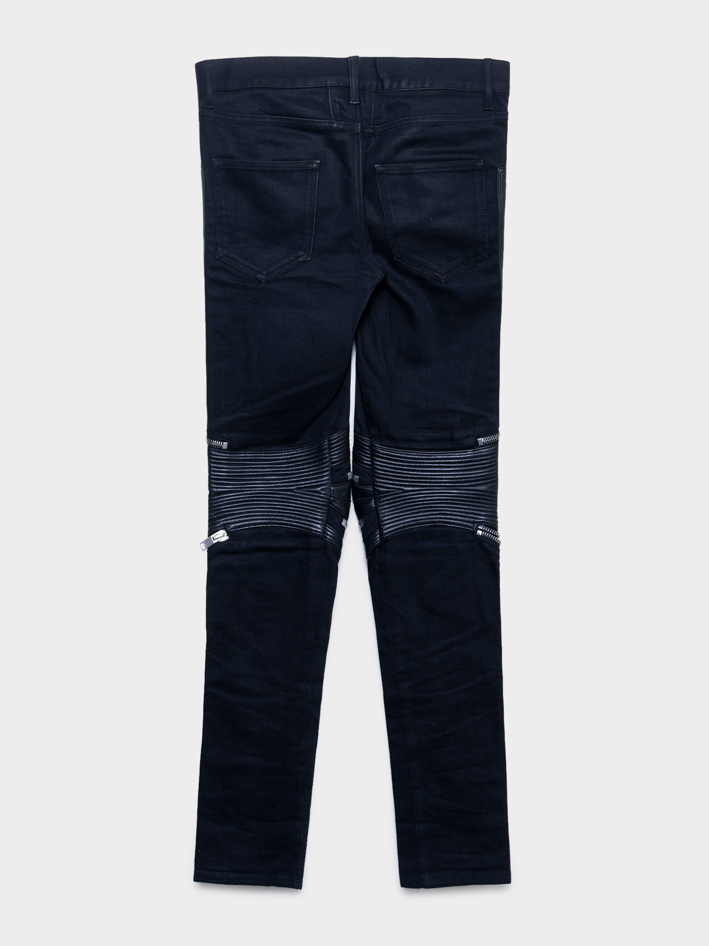 Moto Cross Leather Zip Jeans