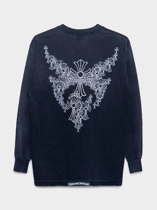 Vintage Faded Cemetery Angel Wings Longsleeve Shirt