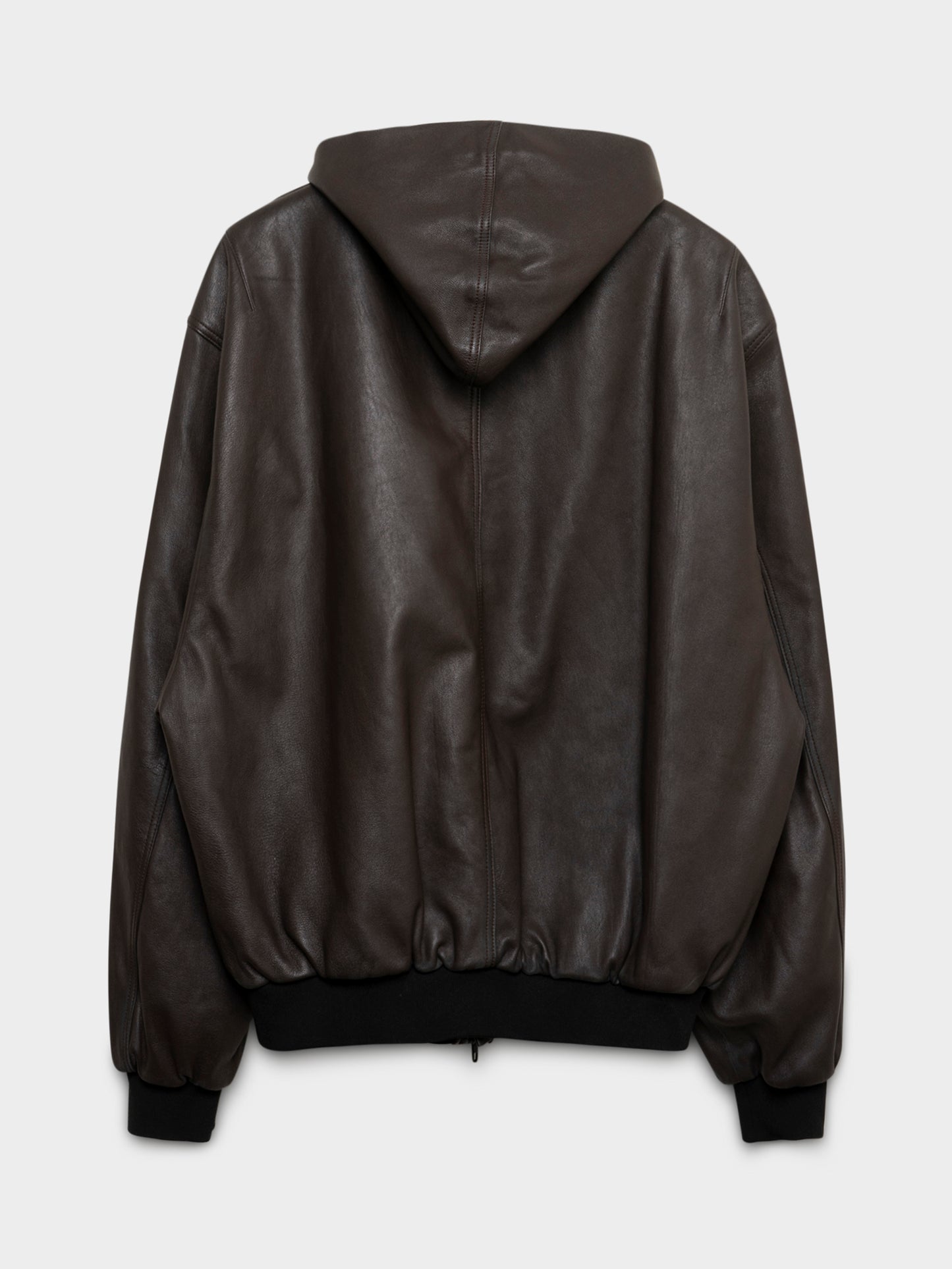 Leather Hooded Sporty B Jacket