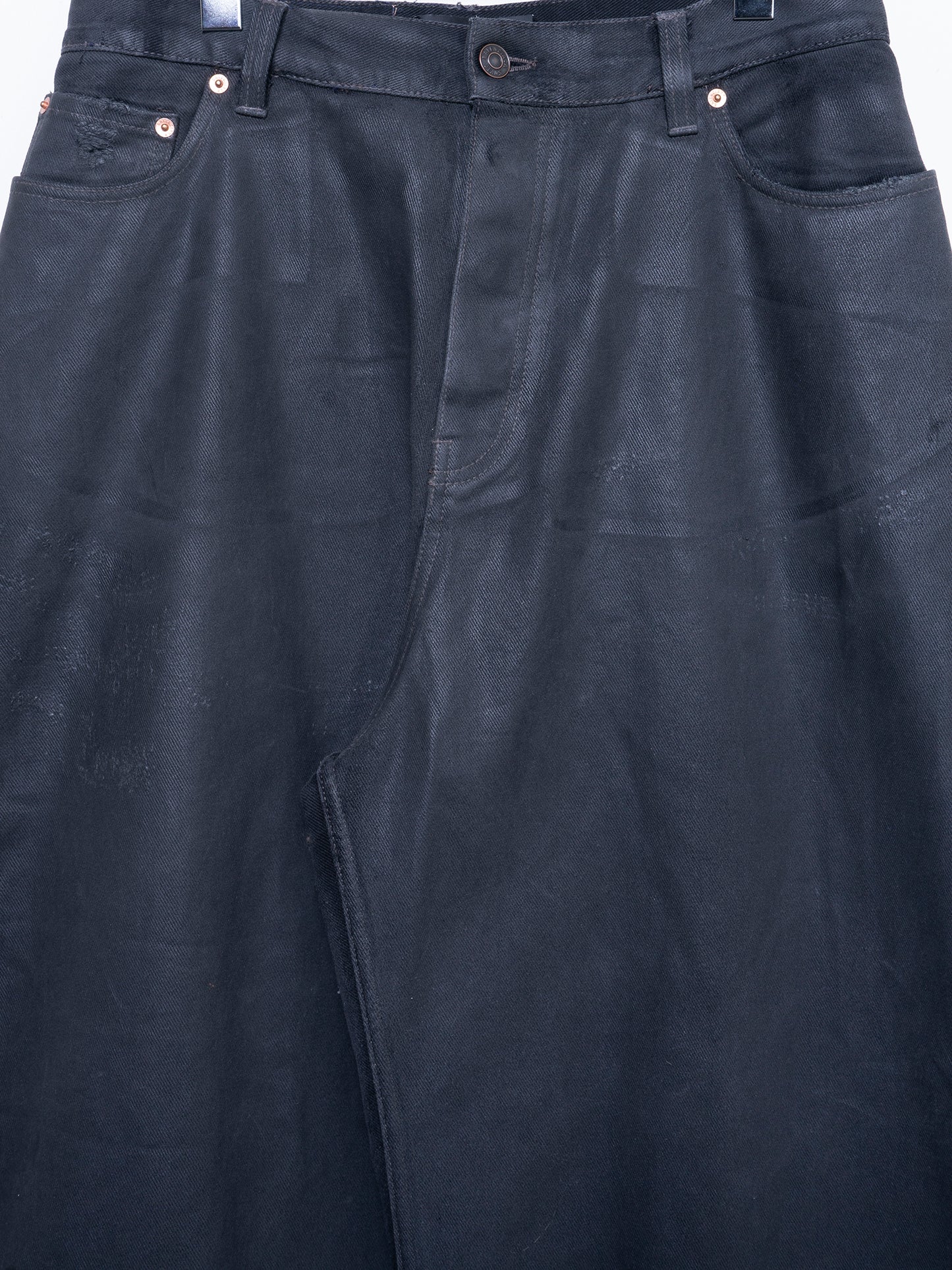Wide Legged Waxed Jeans