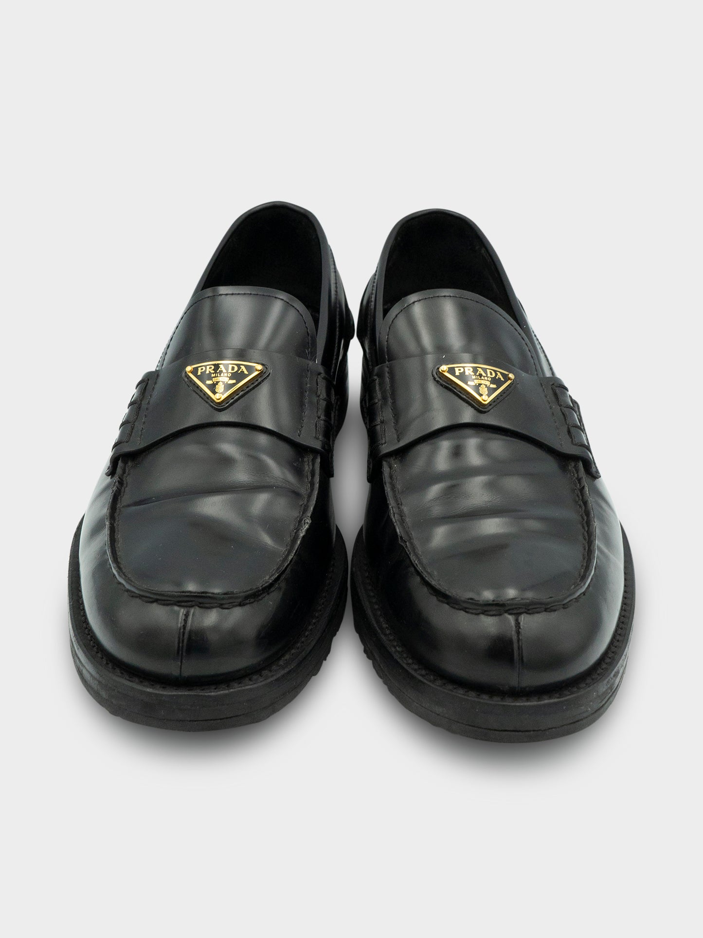 Gold Logo Loafers