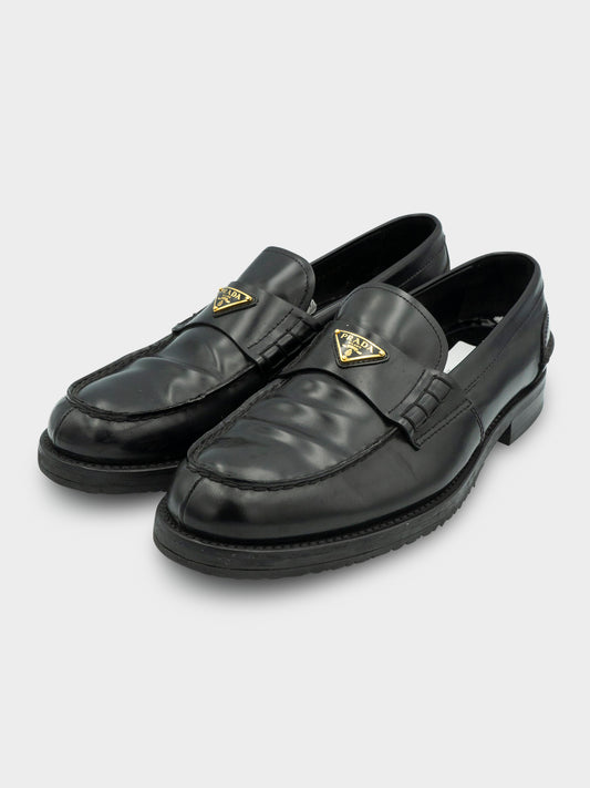 Gold Logo Loafers