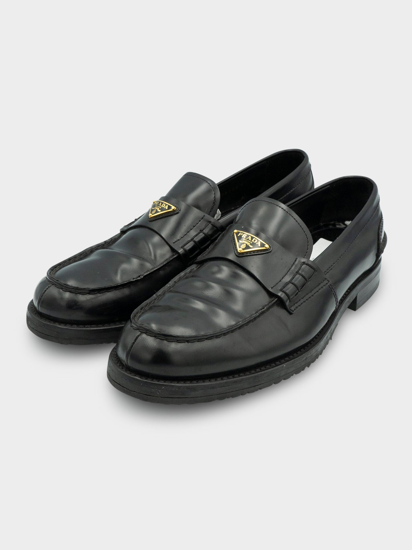 Gold Logo Loafers