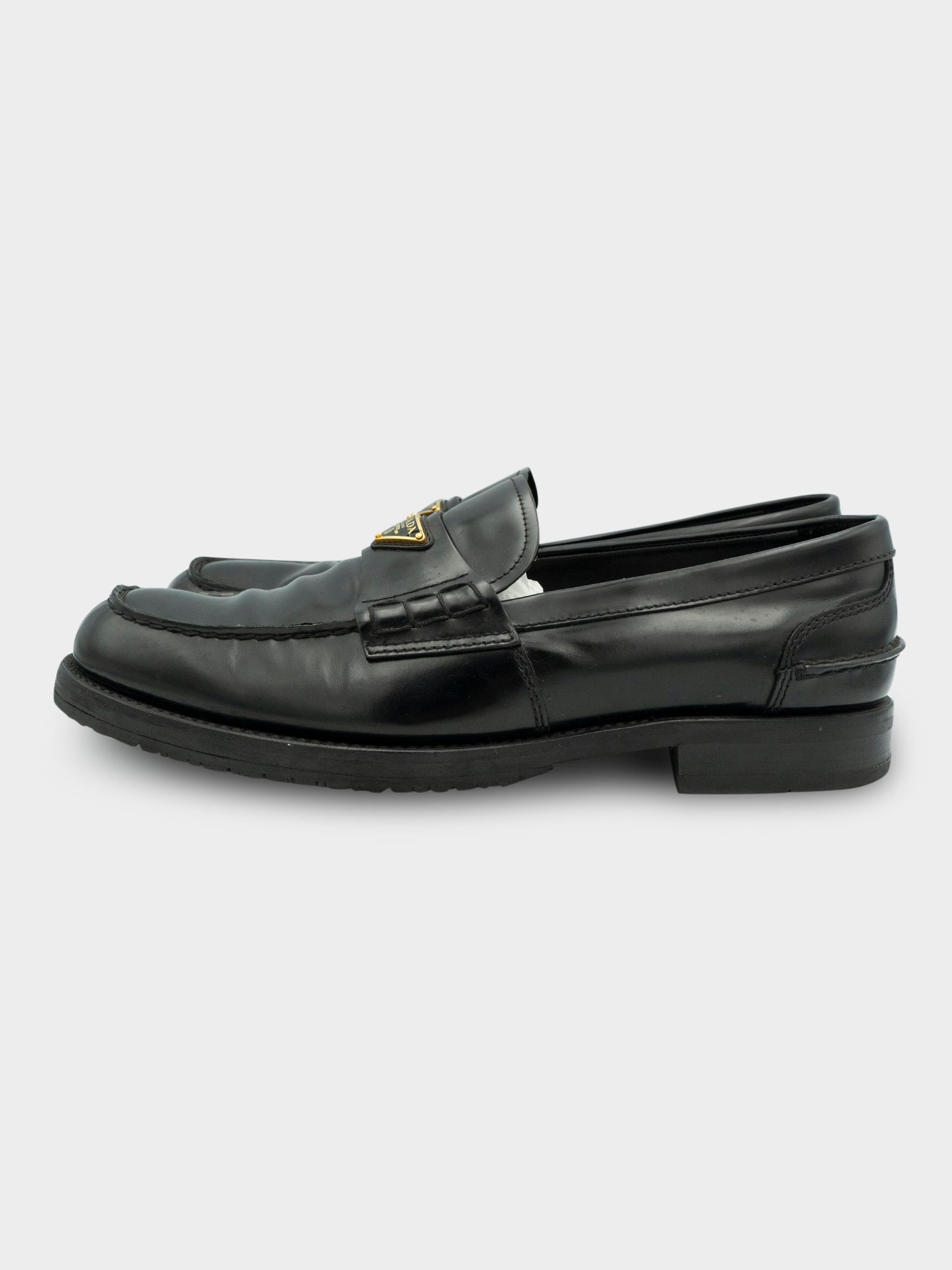 Gold Logo Loafers