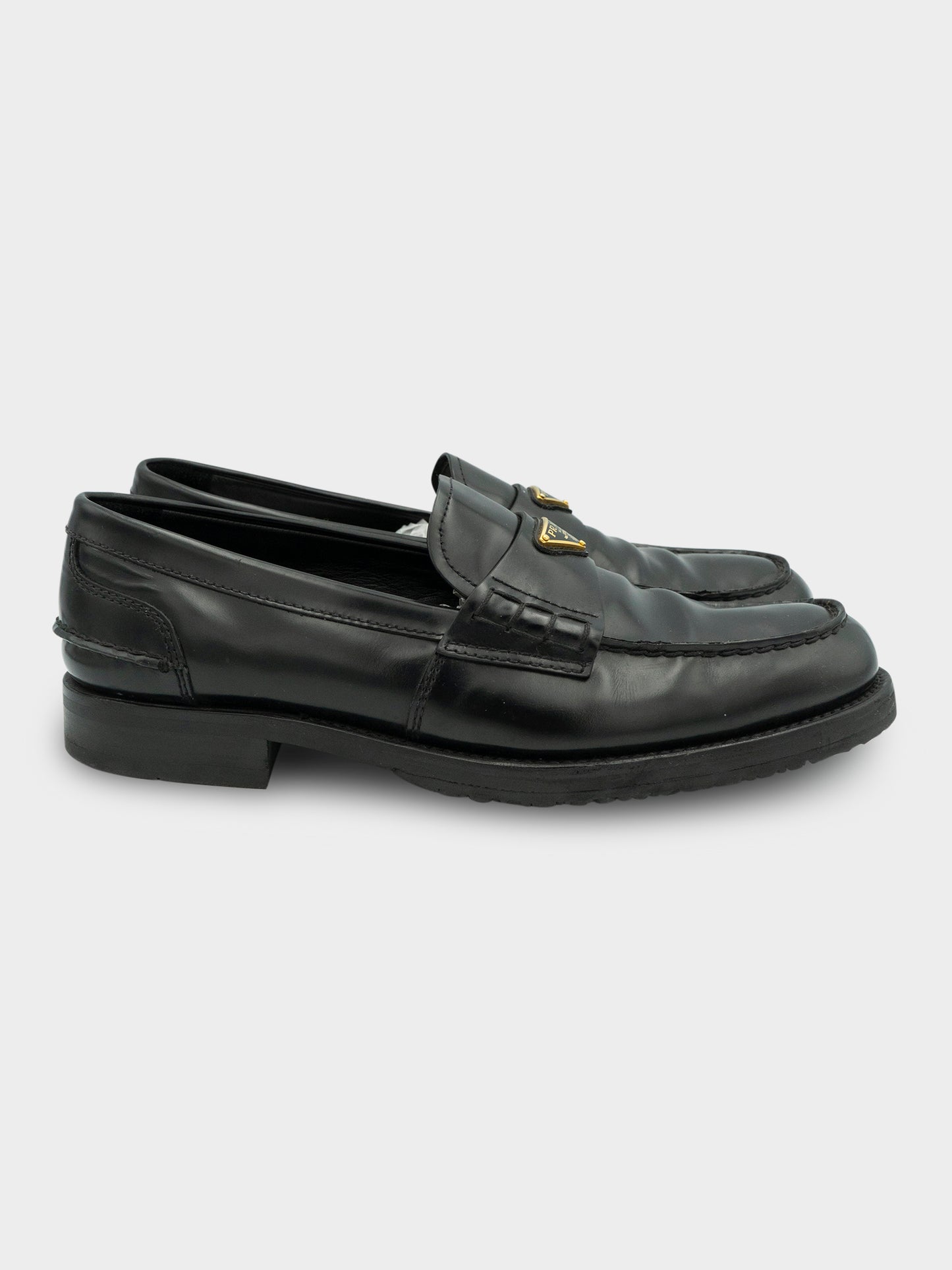 Gold Logo Loafers