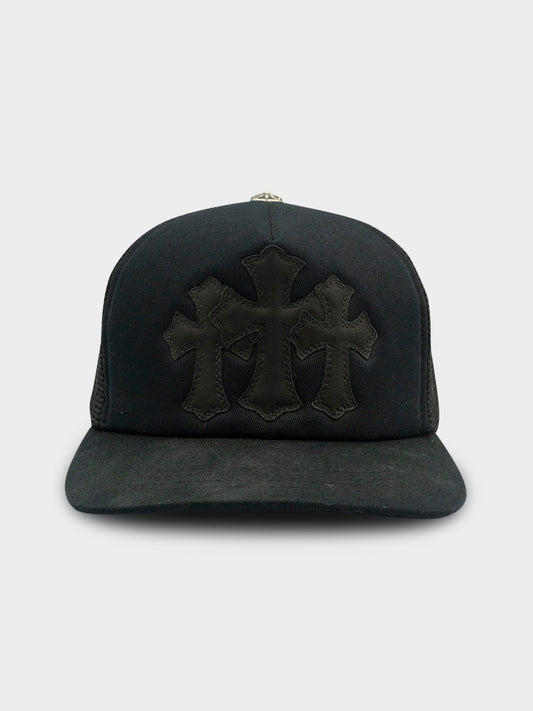 Triple Cross Black Trucker Hat