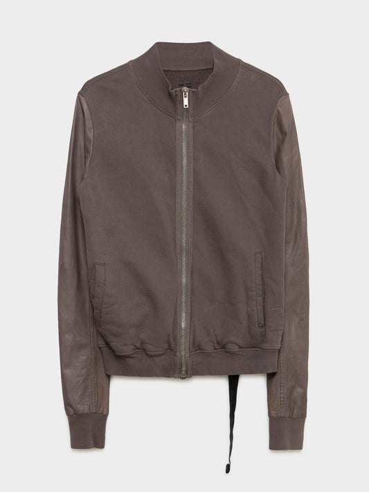 Leather Sleeve Zip-Up