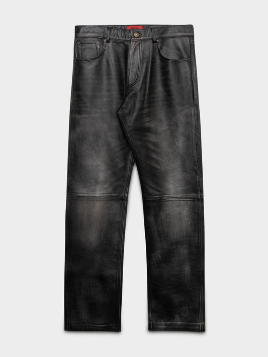 Faded Heavy Leather Pants