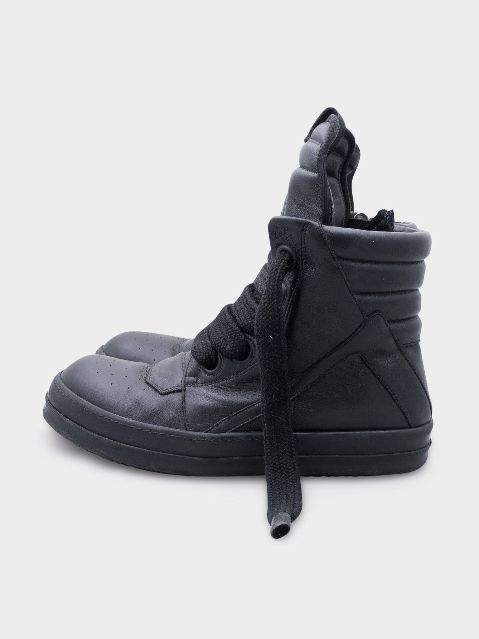 All Black Suede Geobaskets RICK OWENS WOMEN-SHOES SNEAKERS