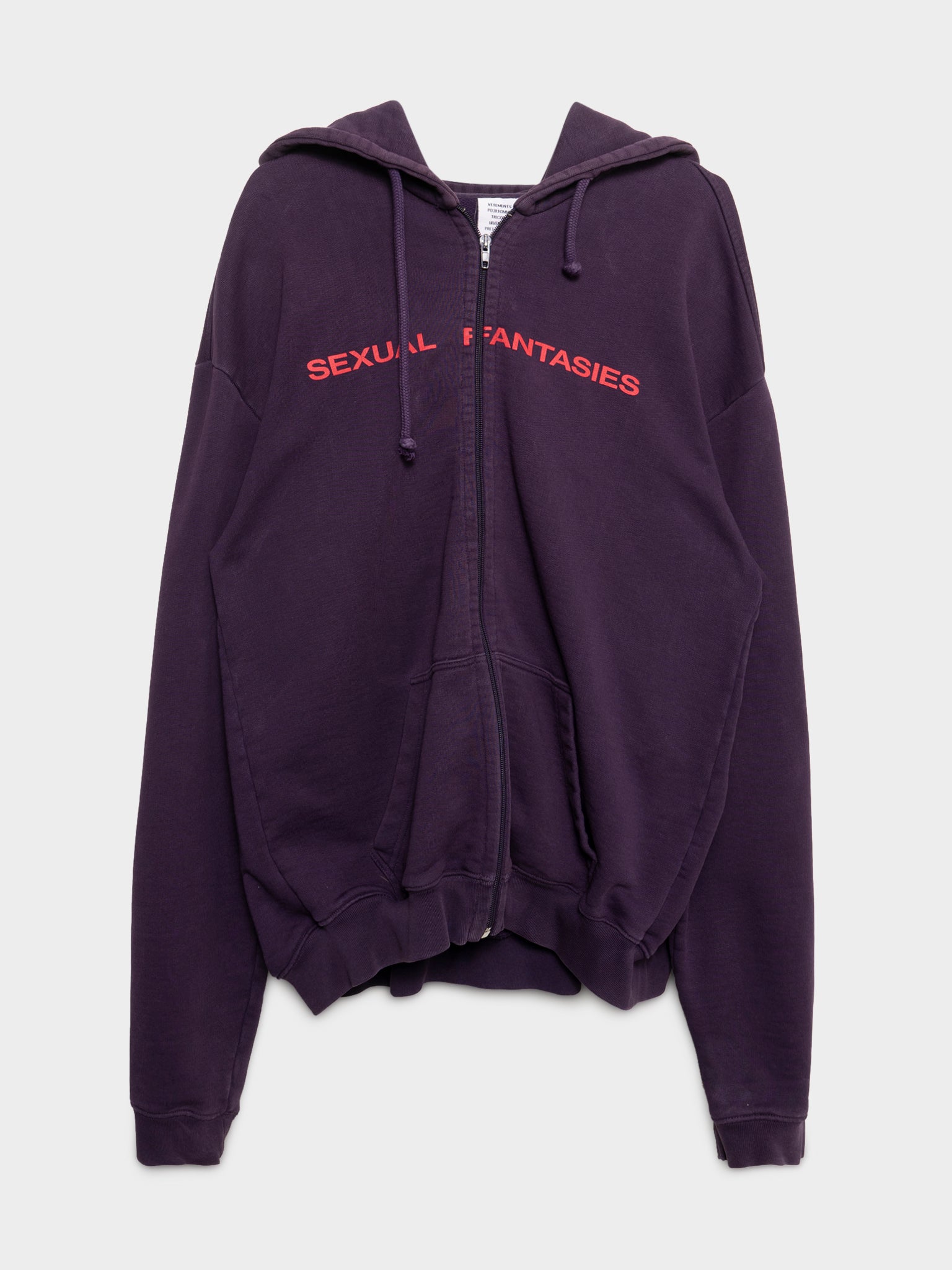 パーカー vetements sexual fantasies Vetements: Sexual Fantasies Zip Up | Groupie