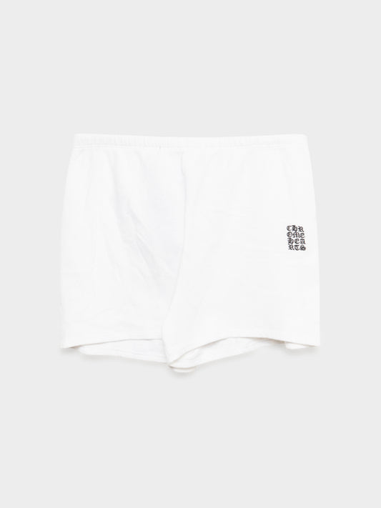White Embroidered Booty Shorts