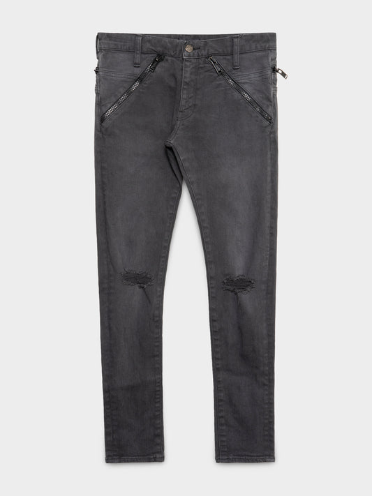 Ripped Knee Zip Jeans