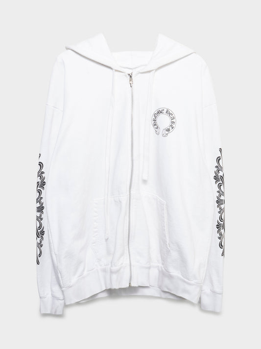 Floral Horseshoe Zip-Up Hoodie
