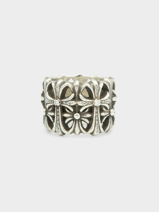 Alternating Pavé Diamond Cemetery Ring