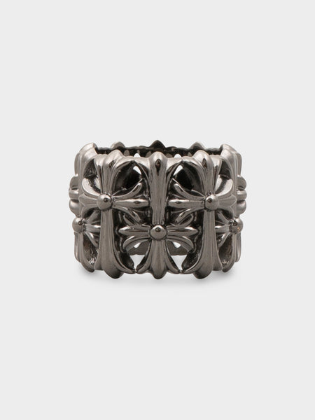 Chrome Hearts クロムハーツ ROUND CEMETERY RING Chrome Hearts: Black Rhodium Cemetery Ring | Groupie