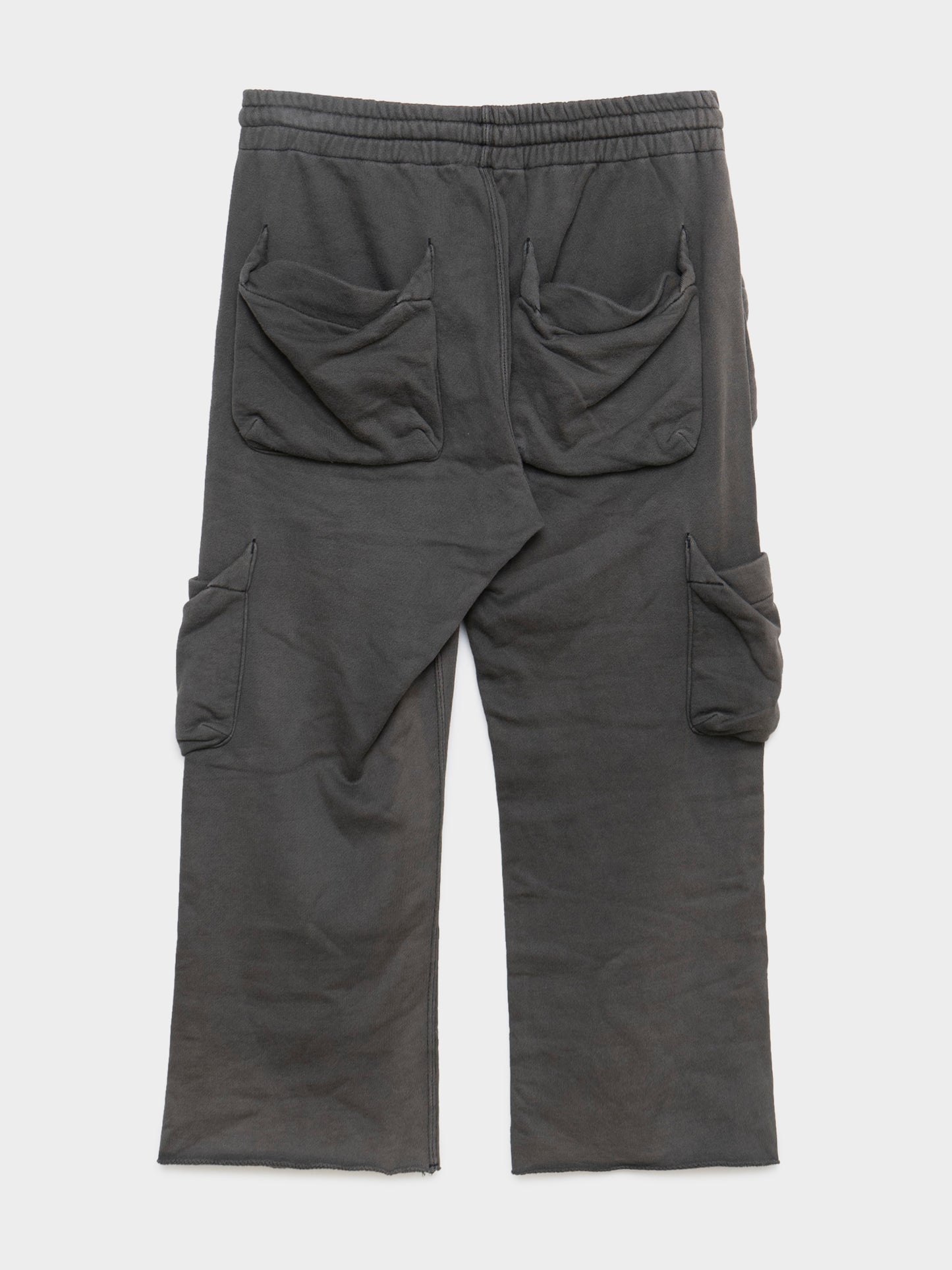 'Noir' 3D Pocket Cargo Cropped Sweatpants