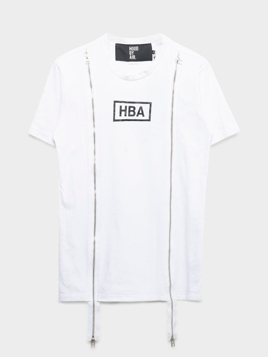 White Zipper T-Shirt