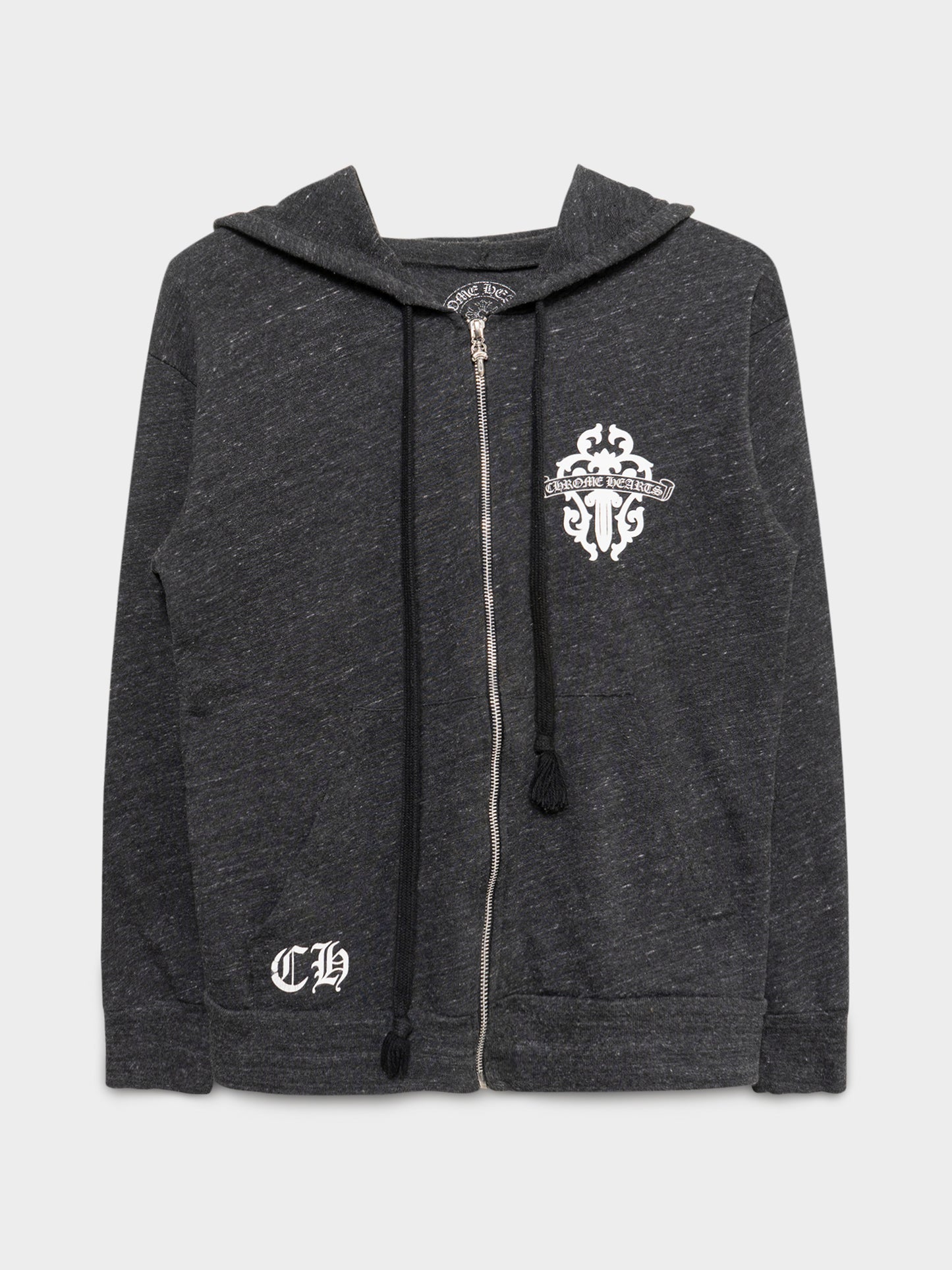 Vintage Heather Grey Zip-Up Hoodie