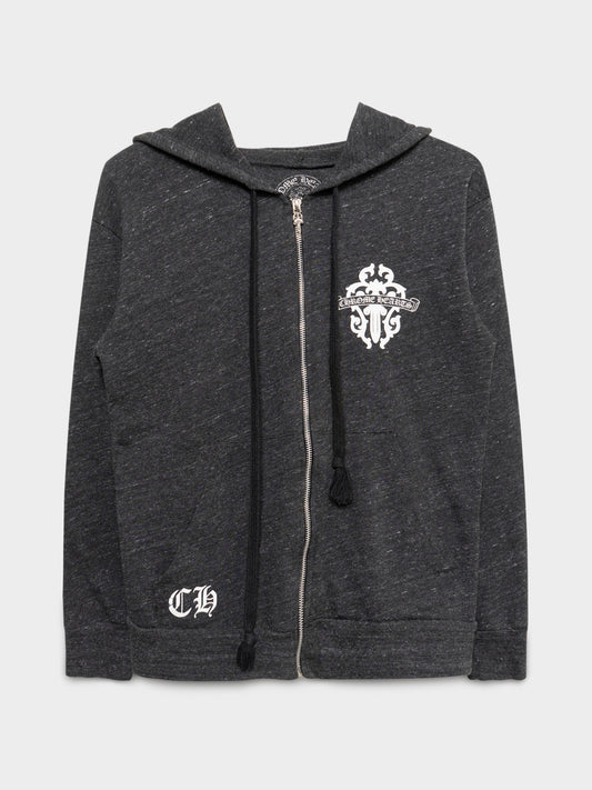 Vintage Heather Grey Zip-Up Hoodie