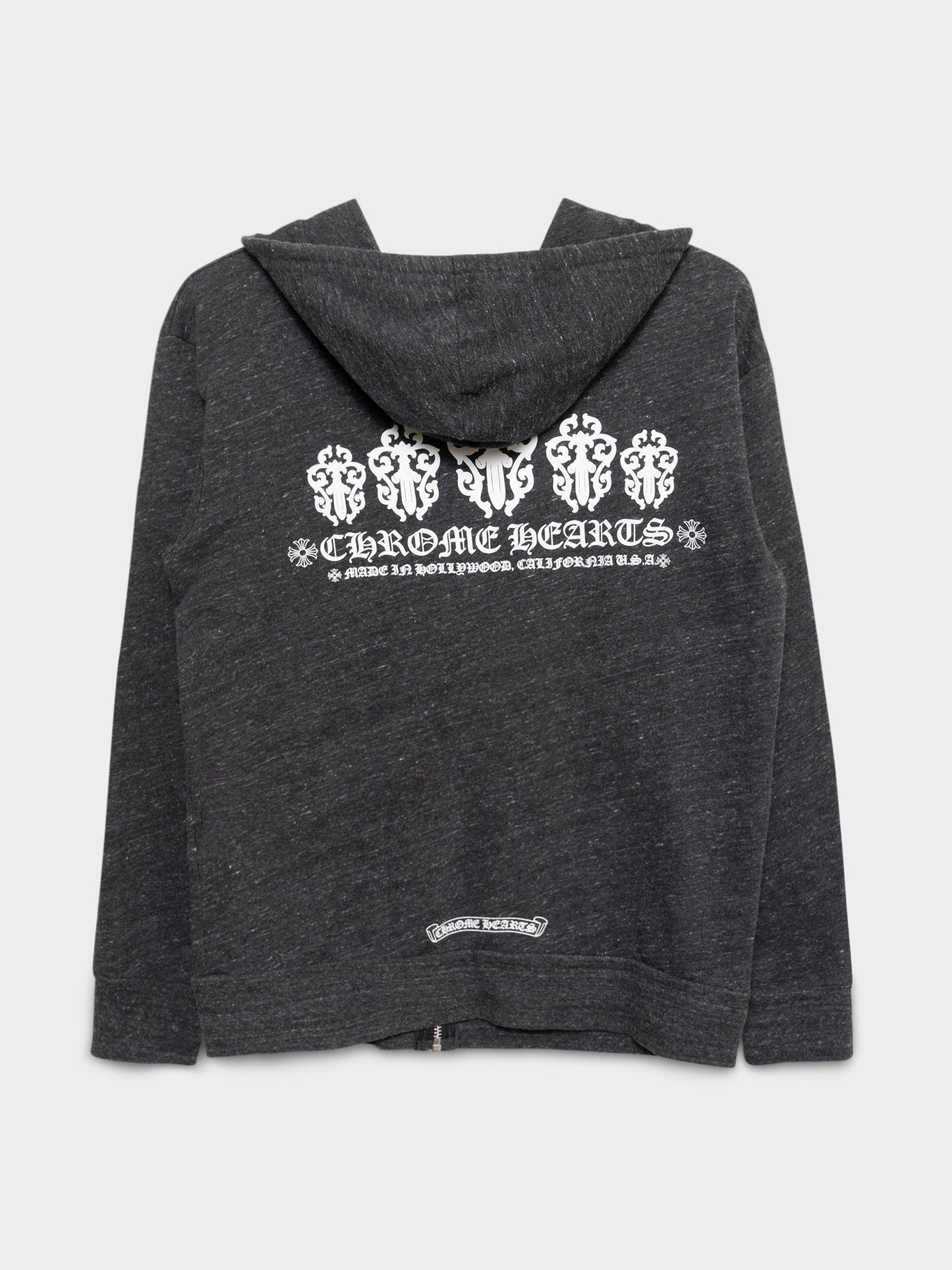 Vintage Heather Grey Zip-Up Hoodie