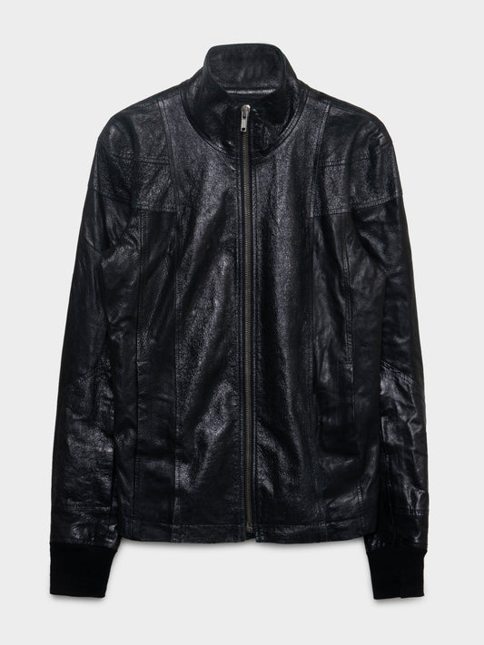 Paneled Leather Moto Jacket