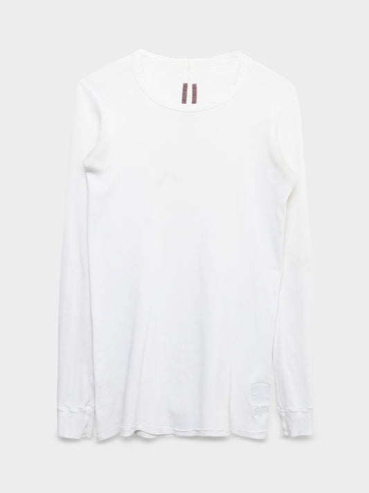 White Ribbed Longsleeve Shirt