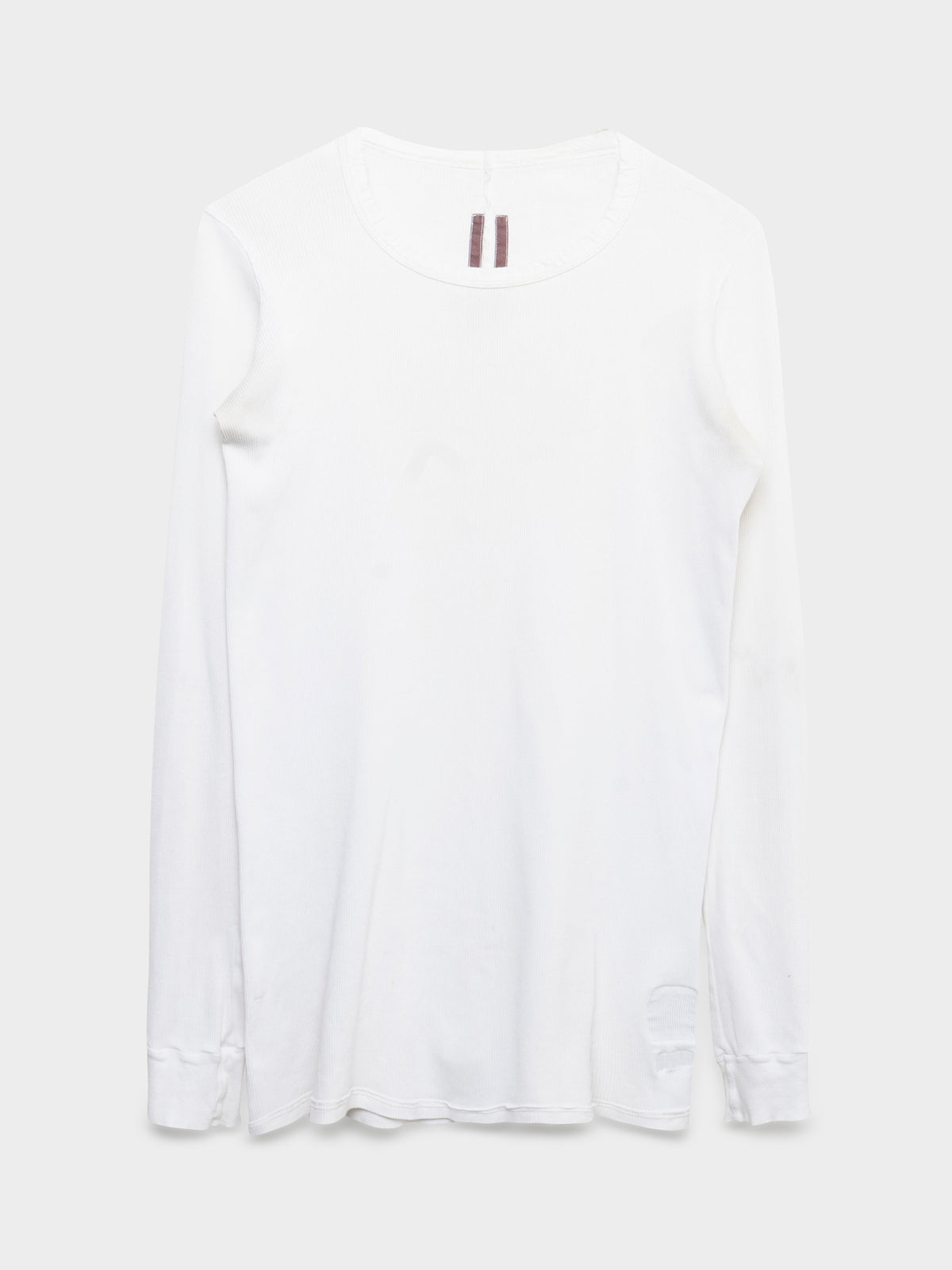 White Ribbed Longsleeve Shirt