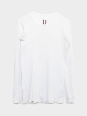 White Ribbed Longsleeve Shirt