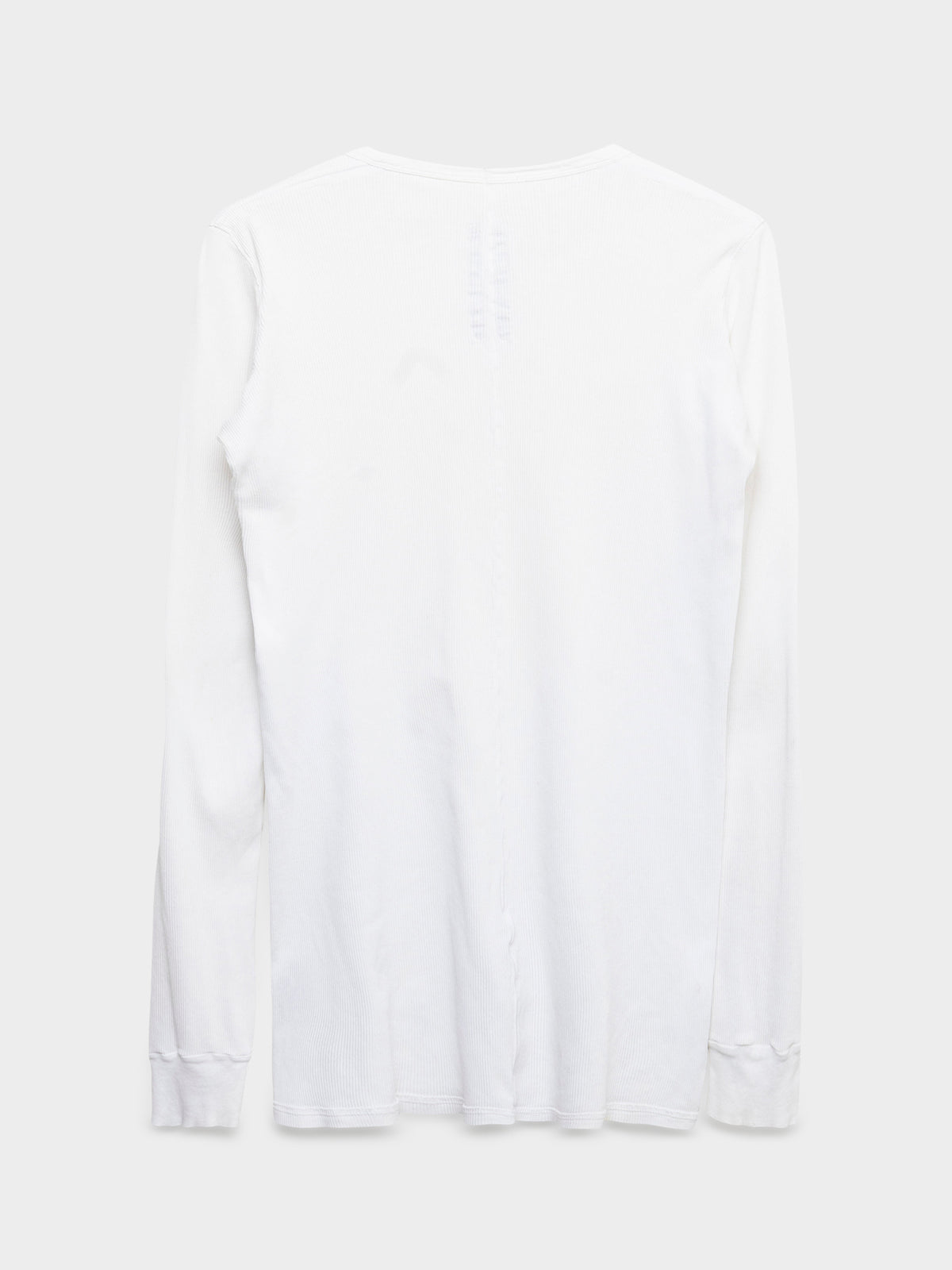White Ribbed Longsleeve Shirt