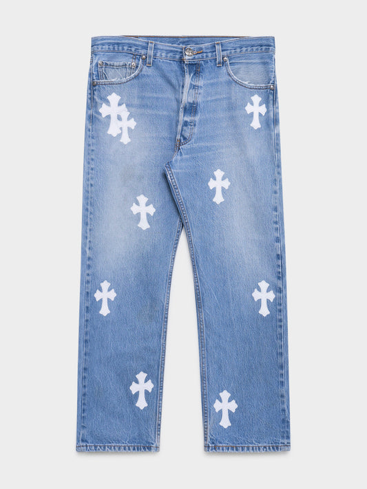White Patch Levis 501's