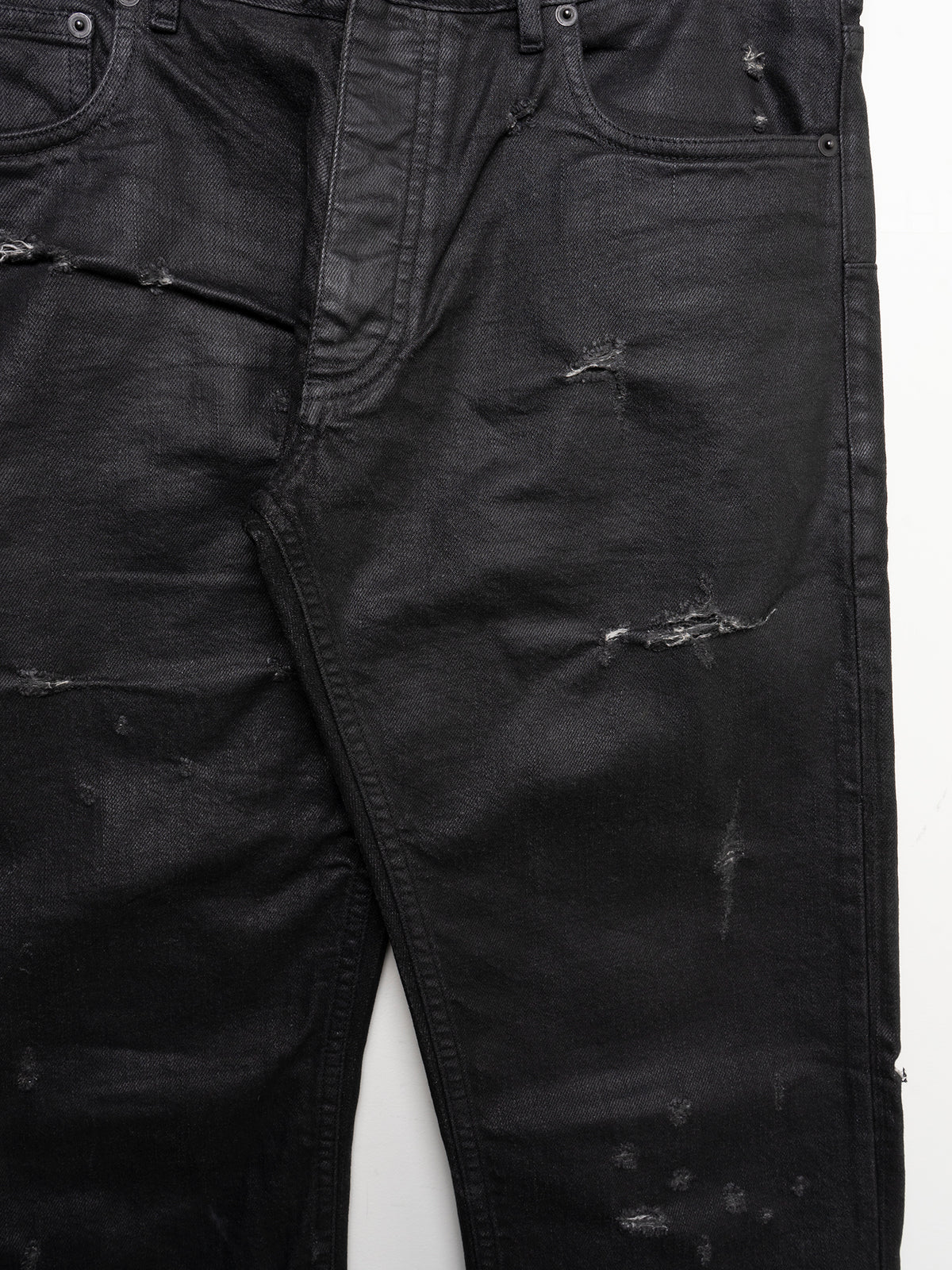 SS04 “Strip” Waxed Distressed Denim