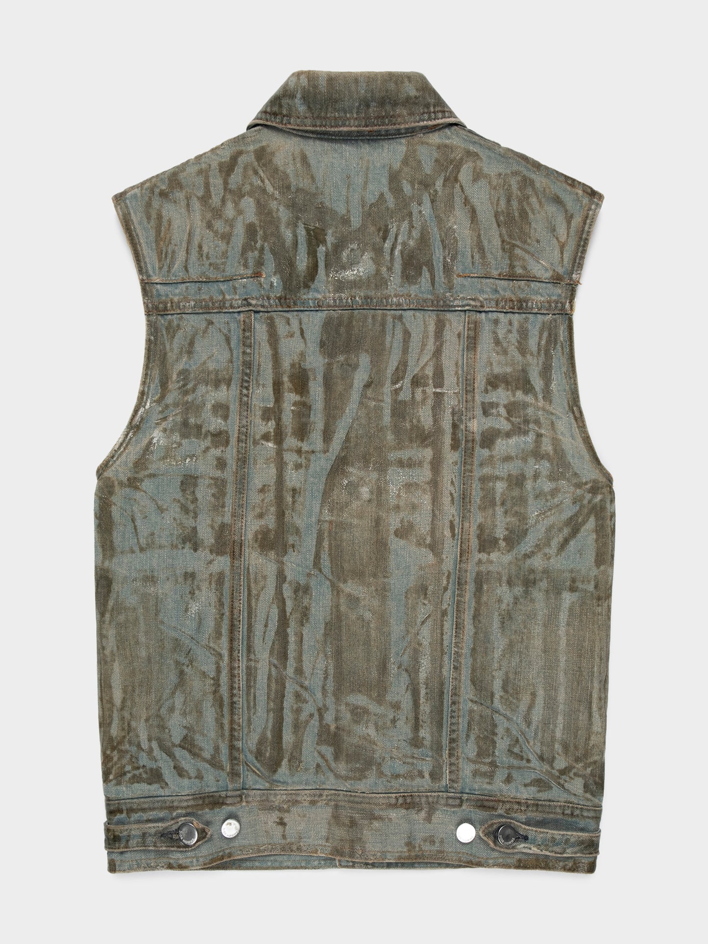 'Strip' Waxed Denim Vest