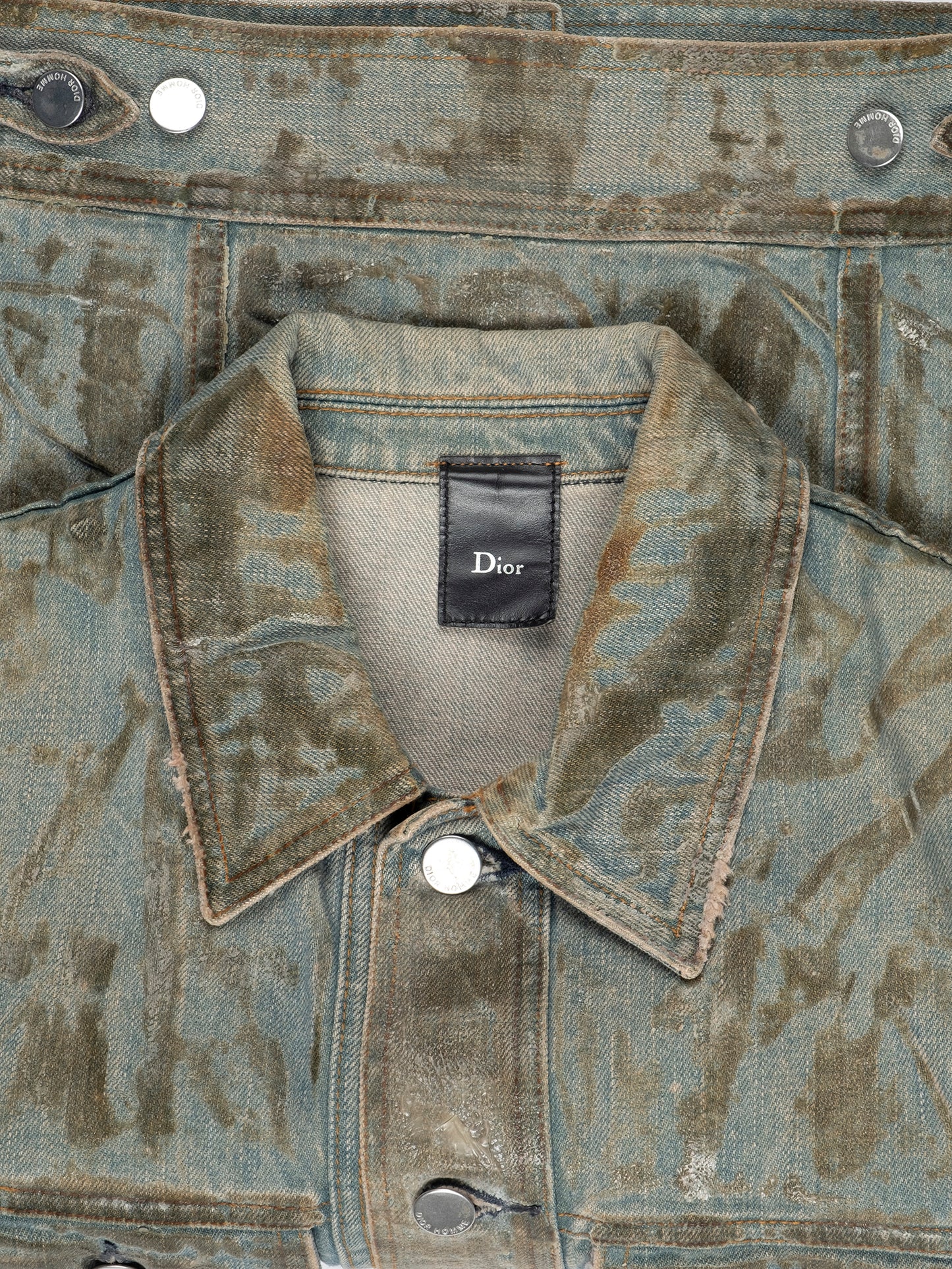 'Strip' Ice Blue Waxed Denim Vest