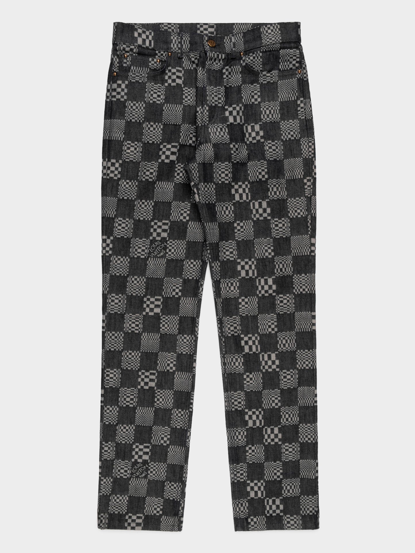 Distorted Damier Jeans