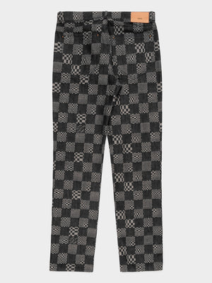 Distorted Damier Jeans