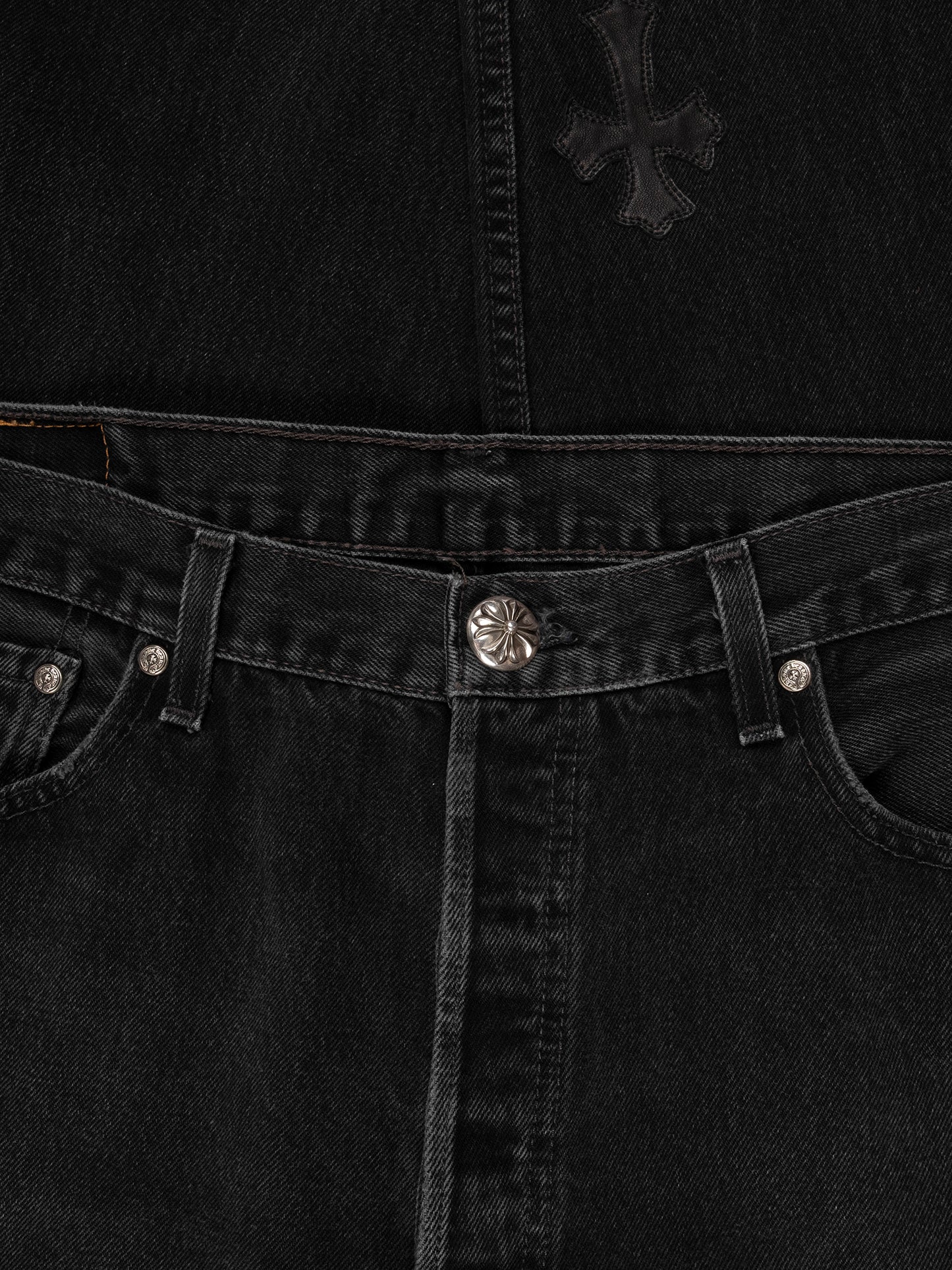Black Cross Patch Jeans