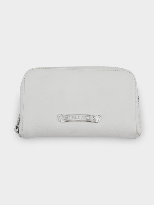 Rhodium & Leather Zip Wallet