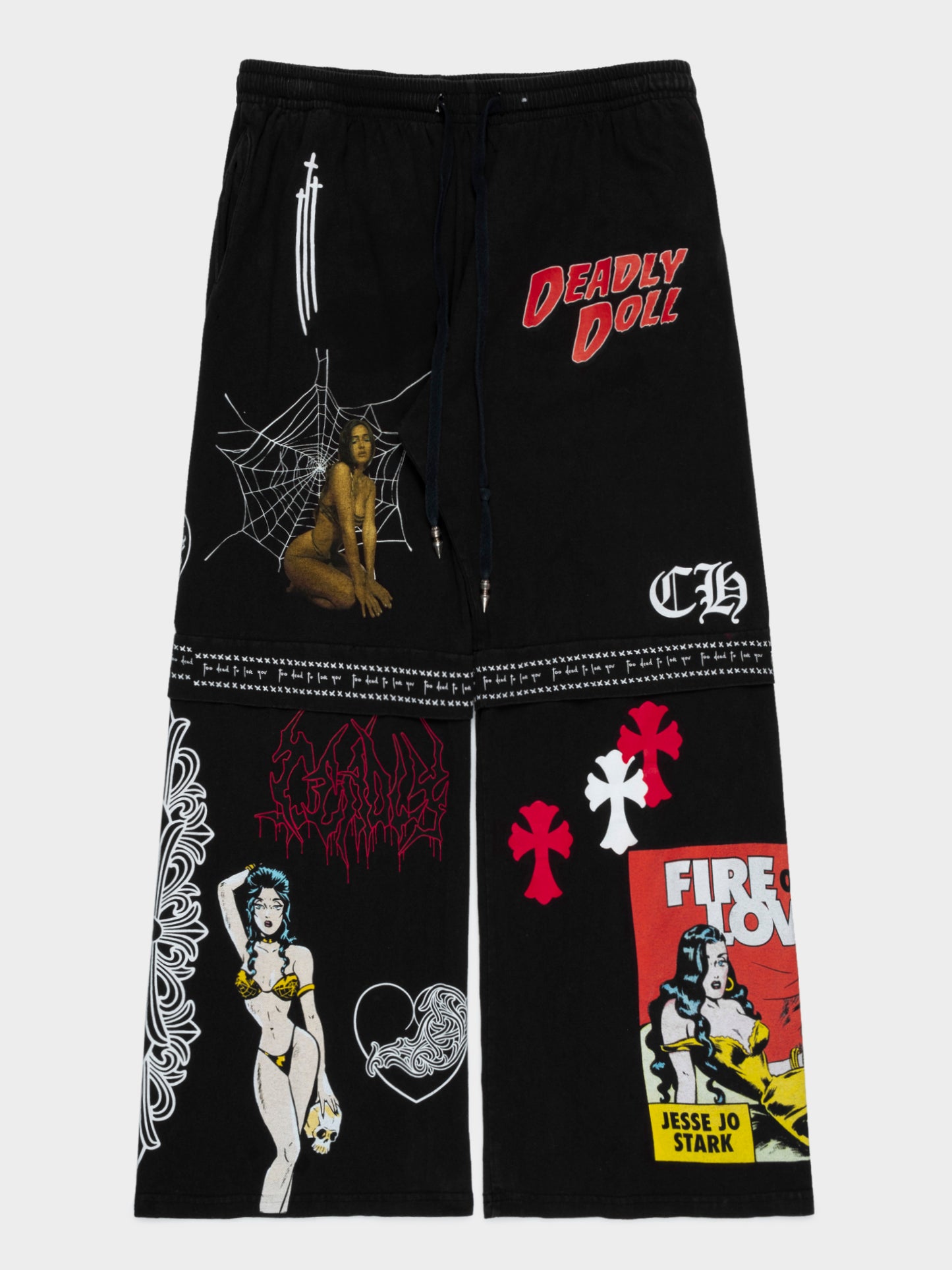 Deadly Doll Reconstructed Black Sweatpants