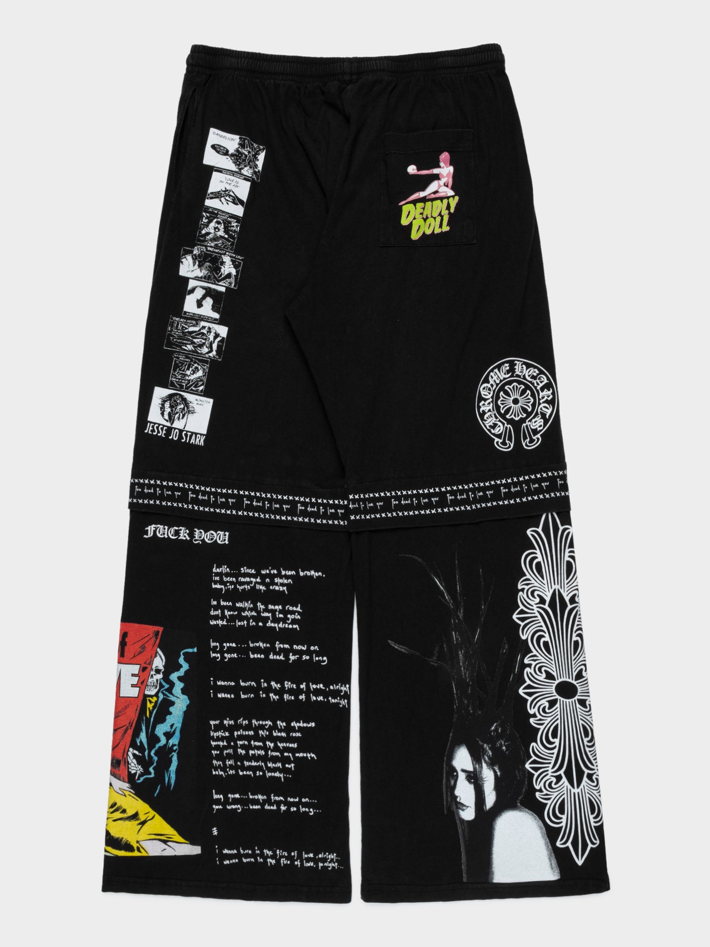 Deadly Doll Reconstructed Black Sweatpants