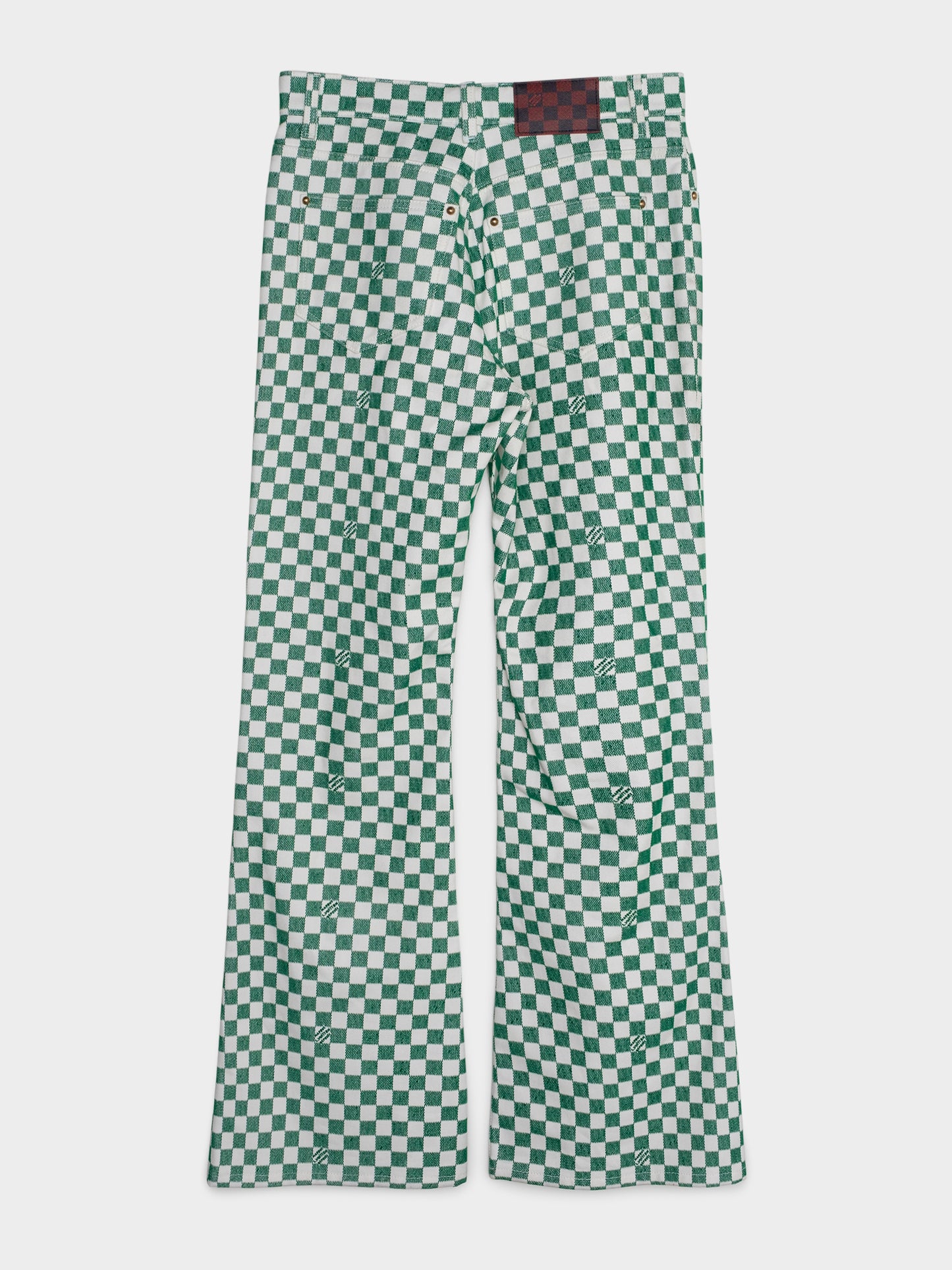 Fuzzy Damier Flared Jeans