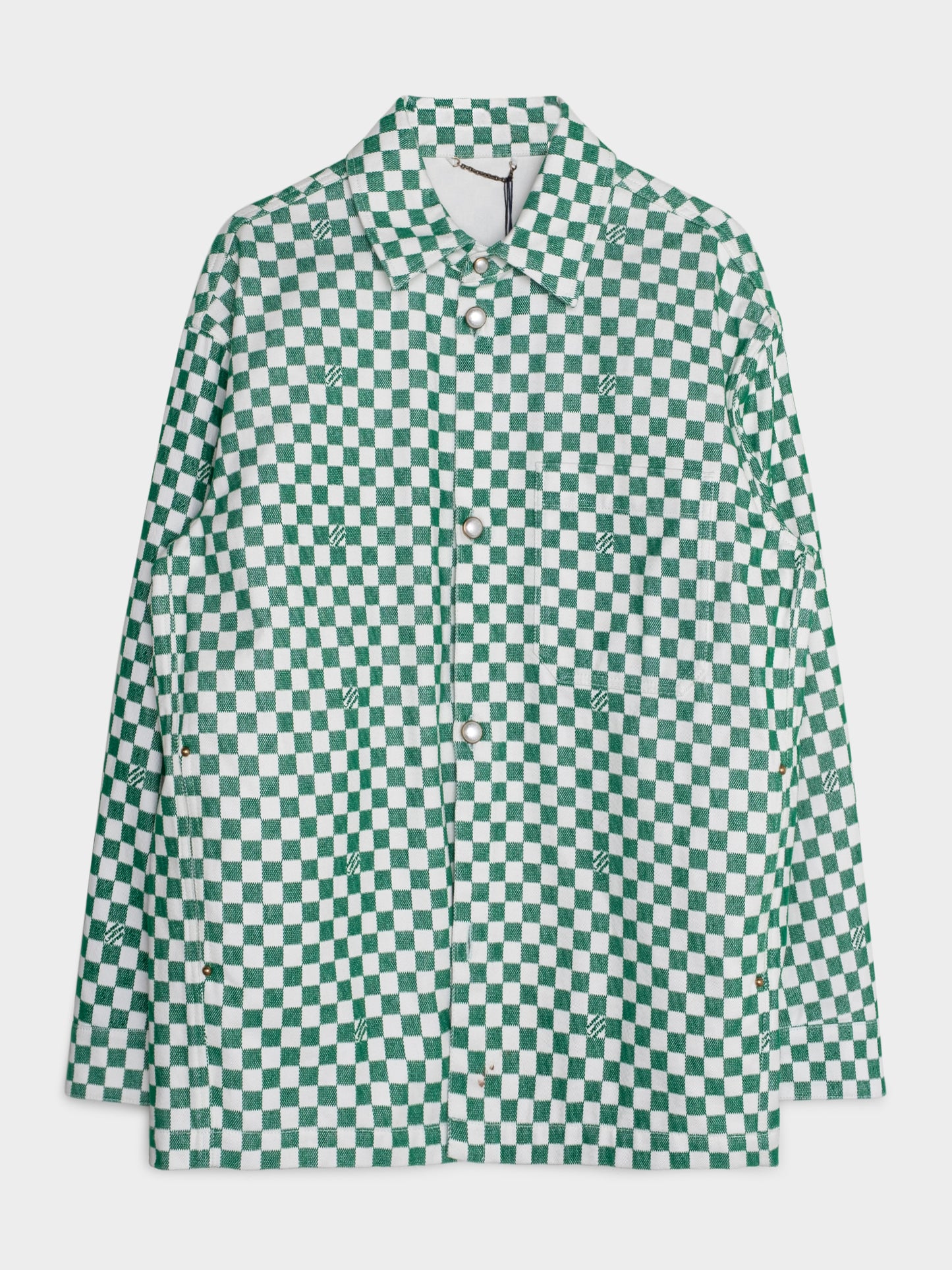 Fuzzy Damier Print Jacket