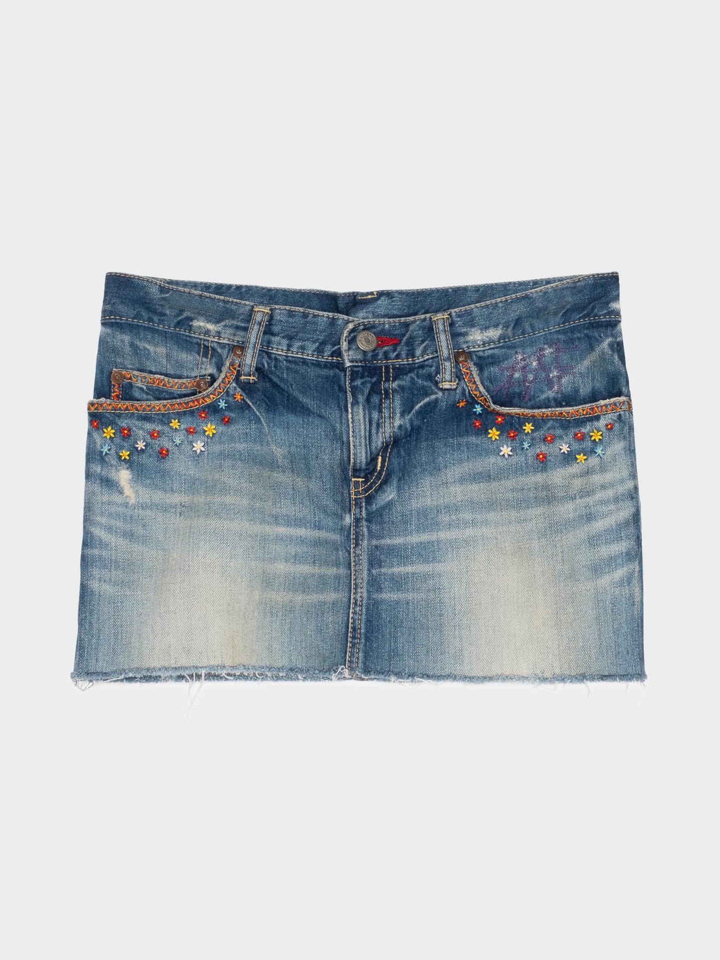 "Lucifer Rising" Denim Mini Skirt