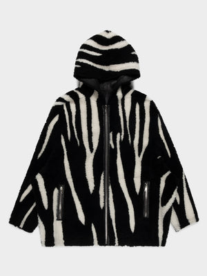 Runway Reversible Zebra Shearling Jacket