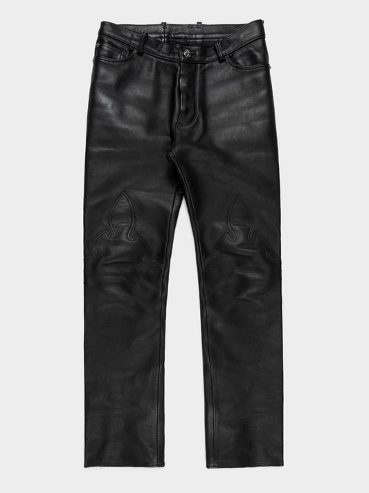 Leather Fleur Knee Trousers